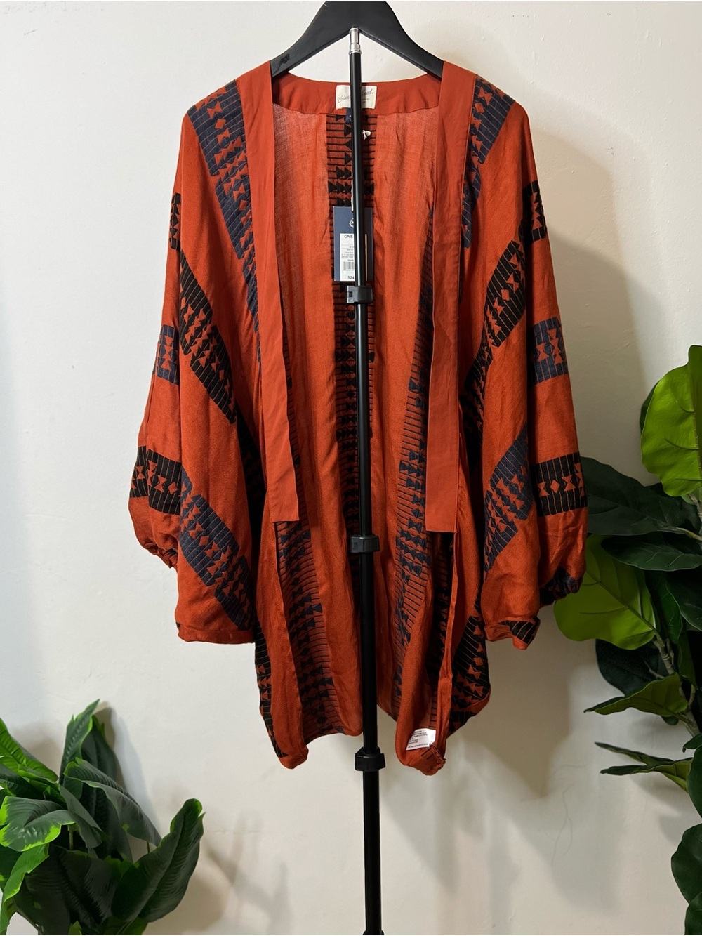 Universal Thread NWT Rust Geometric Boho Kimono Cardigan OSFM